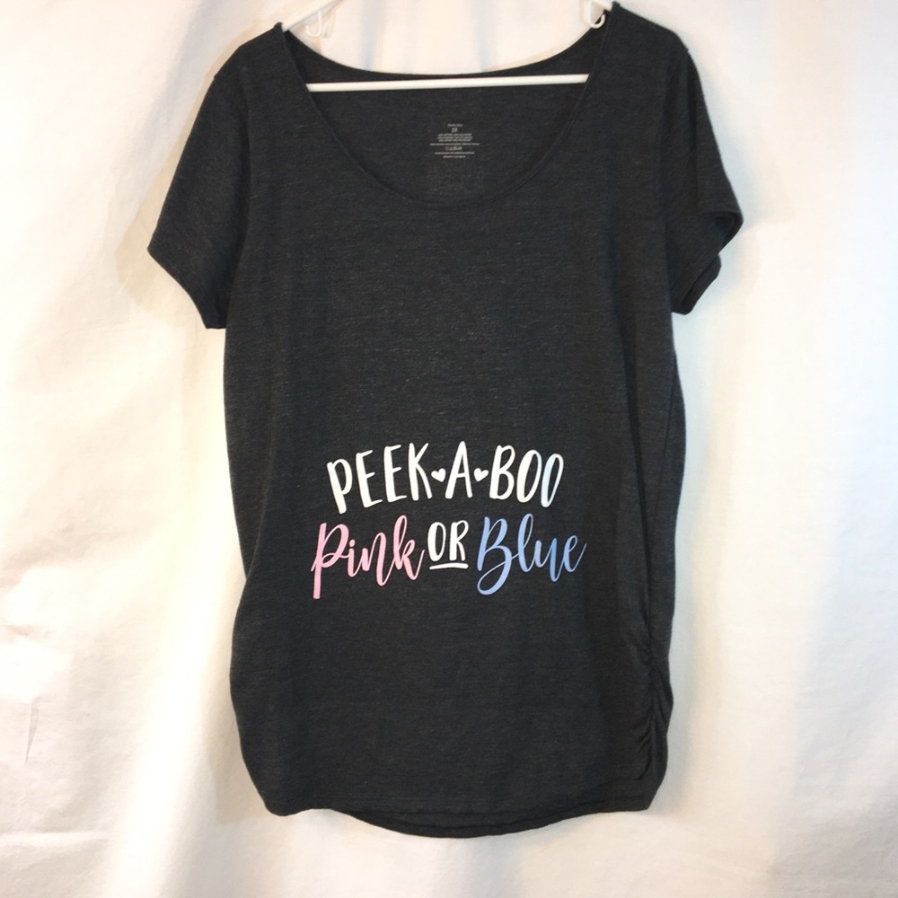 Maternity Peek A Boo Baby Reveal Top Pink or Blue